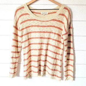 Pink Rose Cream & Pink Open Knit Sweater M